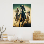 Retro Style Moody Horse Racing Jockey Poster (Keuken)