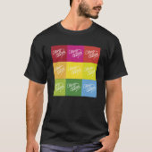 Retro Style Multicolor Merry kerst T-shirt (Voorkant)