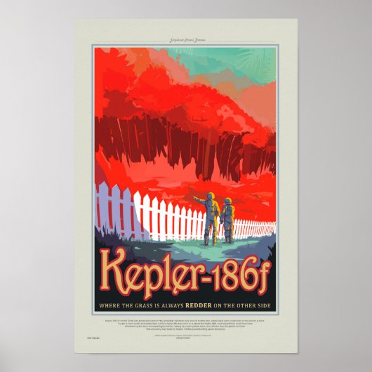 Retro Style NASA-reisposter - Kepler 186f-rondleid Poster (Voorkant)