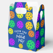 Retro Style Neon Blauw Theme Pickleball Verjaardag Bedankdoosjes (Geopend)