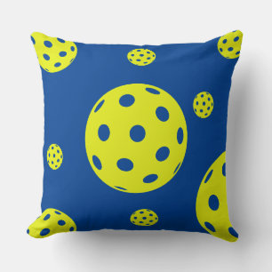 Retro Style Neon Blauw Theme Pickleball Verjaardag Kussen