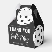 Retro Style Neon Zwart Thema Pickleball Verjaardag Bedankdoosjes (Achterkant)