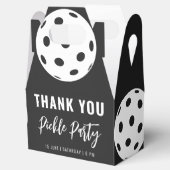Retro Style Neon Zwart Thema Pickleball Verjaardag Bedankdoosjes (Geopend)