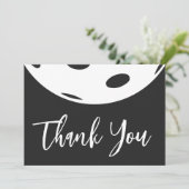 Retro Style Neon Zwart Thema Pickleball Verjaardag Bedankkaart (Staand voorkant)