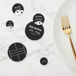 Retro Style Neon Zwart Thema Pickleball Verjaardag Confetti