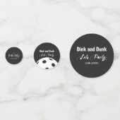 Retro Style Neon Zwart Thema Pickleball Verjaardag Confetti (Voorkanten)