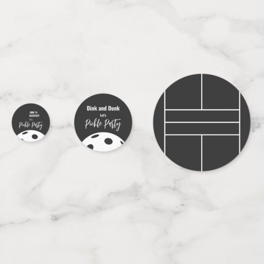 Retro Style Neon Zwart Thema Pickleball Verjaardag Confetti (Achterkanten)