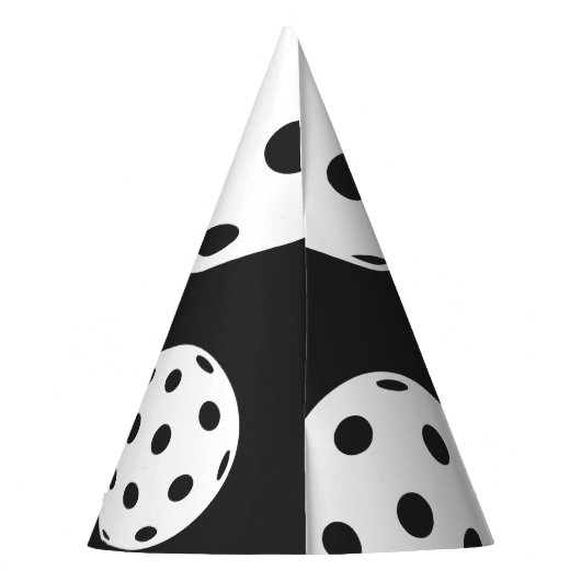 Retro Style Neon Zwart Thema Pickleball Verjaardag Feesthoedjes (Achterkant)