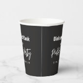 Retro Style Neon Zwart Thema Pickleball Verjaardag Papieren Bekers (Rechts)