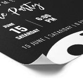 Retro Style Neon Zwart Thema Pickleball Verjaardag Poster (Hoek)