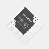 Retro Style Neon Zwart Thema Pickleball Verjaardag Servet (Hoek)