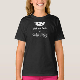 Retro Style Neon Zwart Thema Pickleball Verjaardag T-shirt