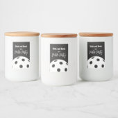 Retro Style Neon Zwart Thema Pickleball Verjaardag Voedselcontainer Etiket (Flessen)