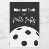 Retro Style Neon Zwart Thema Pickleball Verjaardag Voedselcontainer Etiket (Enkel label)