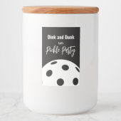 Retro Style Neon Zwart Thema Pickleball Verjaardag Voedselcontainer Etiket (Voorkant)