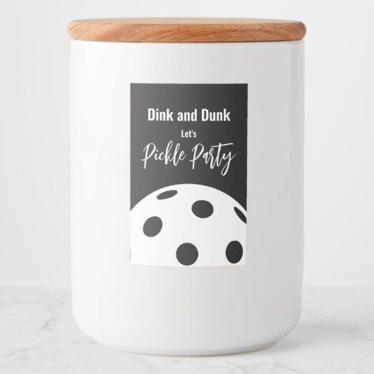 Retro Style Neon Zwart Thema Pickleball Verjaardag Voedselcontainer Etiket (Voorkant)