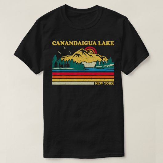  Retro Style New York Canandaigua Lake T-shirt (Design voorkant)
