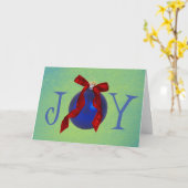 Retro Style Ornament Joy kerstfeestdag Kaart (Gele Bloem)