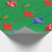 Retro Style Ornament Patroon Kerstmis Cadeaupapier (Hoek)