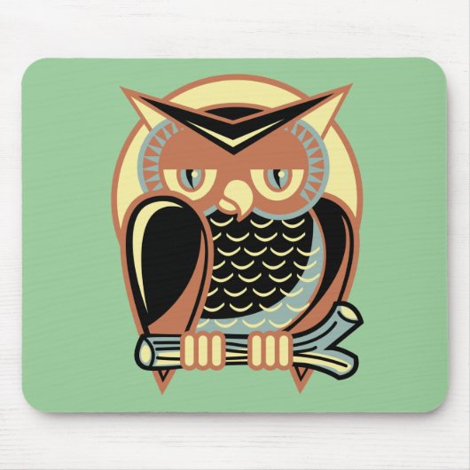 Retro Style Owl Muismat (Voorkant)