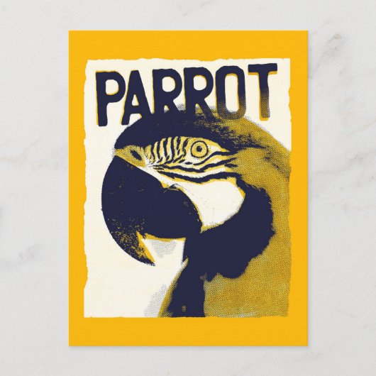 Retro Style Parrot Briefkaart (Voorkant)