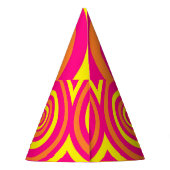 Retro Style Party-Pet met Oranje opgerold geel Feesthoedjes (Achterkant)