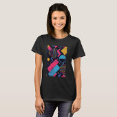 Retro Style Patroon Art Synthwave 80s T-shirt (Voorkant volledig)