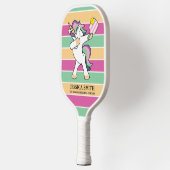 Retro Style Ping Pong Dabbing Unicorn Pickleball Paddle (Links)