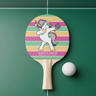 Retro Style Ping Pong Dabbing Unicorn Tafeltennisbatje