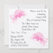 Retro Style Pink Lady Cocktail Party-uitnodigingen Kaart (Achterkant)