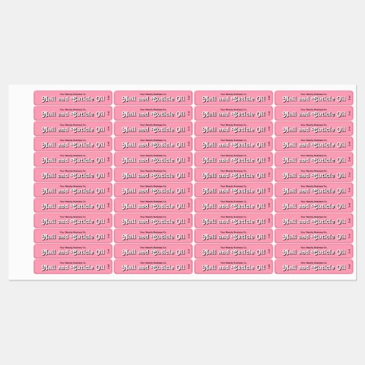Retro Style Pink Nail Cuticle Oil Product Label (Vel)