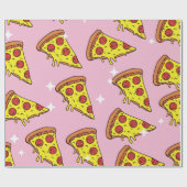 Retro Style Pizza Slices Seamless Pattern Cadeaupapier (Vlak)