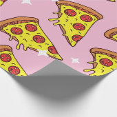 Retro Style Pizza Slices Seamless Pattern Cadeaupapier (Hoek)