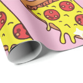 Retro Style Pizza Slices Seamless Pattern Cadeaupapier (Rol Hoek)