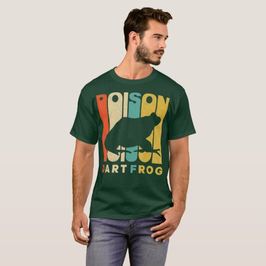 Retro Style Poison Dart Frog Silhouette T-shirt (Voorkant volledig)