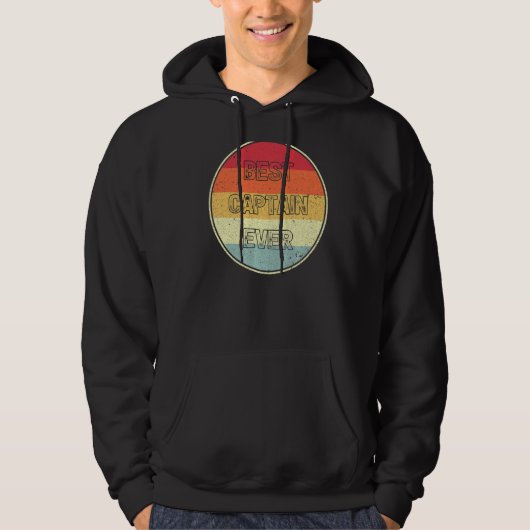 Retro Style  Pontoon Boat Beste kapitein ooit Hoodie (Voorkant)