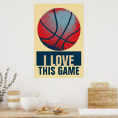 Retro Style Pop Art Basketball Motivatie Poster (Keuken)