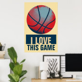 Retro Style Pop Art Basketball Motivatie Poster (Thuiskantoor)