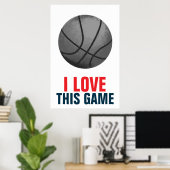 Retro Style Pop Art Basketball Motivatie Poster (Thuiskantoor)