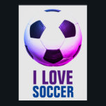 Retro Style Pop Art Basketball Motivatie voetbal Poster<br><div class="desc">I Love Soccer Popular Sports - Soccer / Football Motivatie Artworks</div>
