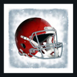 Retro Style Pop Art Rode Footballs helm Poster<br><div class="desc">American Sport Games Digital Artworks - Pop Art Style Football Helmet</div>