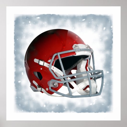 Retro Style Pop Art Rode Footballs helm Poster (Voorkant)