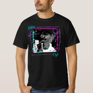Retro Style Pop Culture Woman Neon Art T-shirt