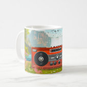 Retro-style portable radio cassette players koffiemok (Voorkant links)