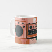 Retro-style portable radio cassette players koffiemok (Voorkant links)