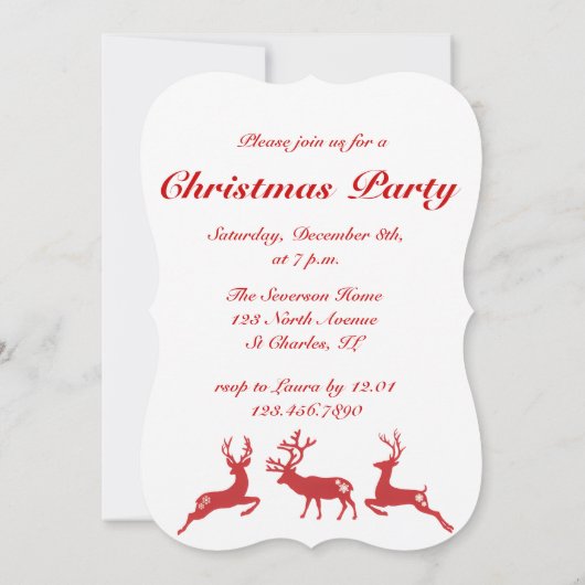 Retro Style Red & White-kerstfeest Kaart (Achterkant)