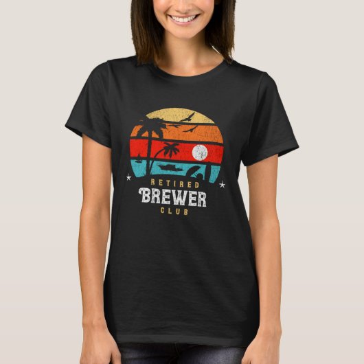 Retro Style Retirement Gag Idea Funny Retired Brew T-shirt (Voorkant)