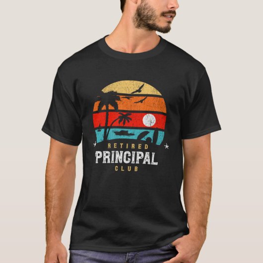 Retro Style  Retirement Gag Idea   Retired Princip T-shirt (Voorkant)