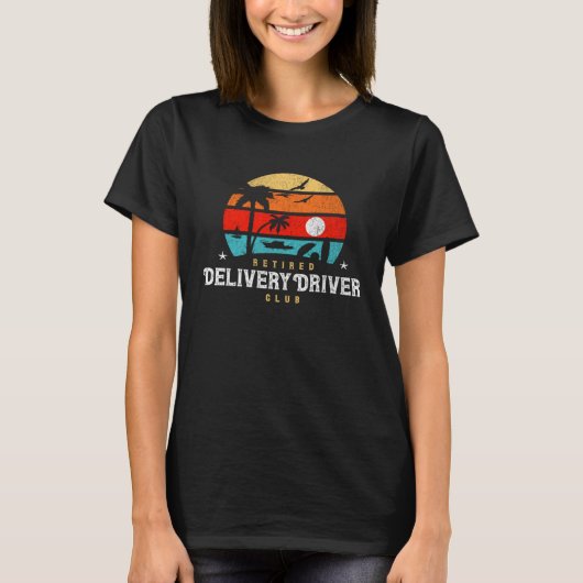 Retro Style Retirement Idea  Retired Delivery Driv T-shirt (Voorkant)