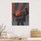Retro Style Robot 4 Afdrukken Poster (Keuken)
